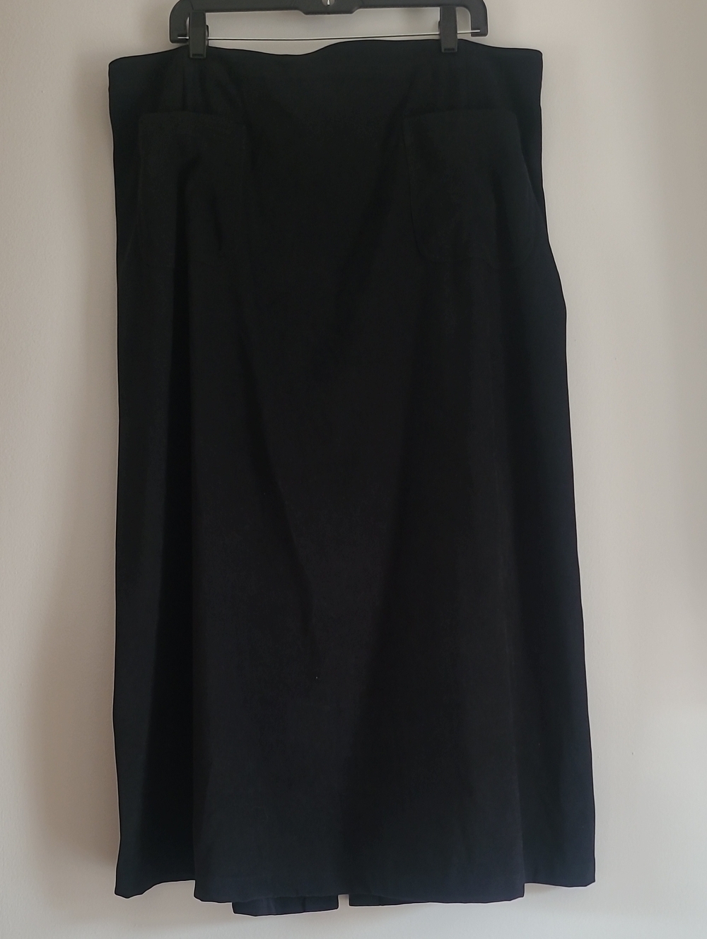 Denim & Co Midnight Black Lightweight Velour Midi Maxi Skirt Wmn Plus 3X Modest - Picture 4 of 10